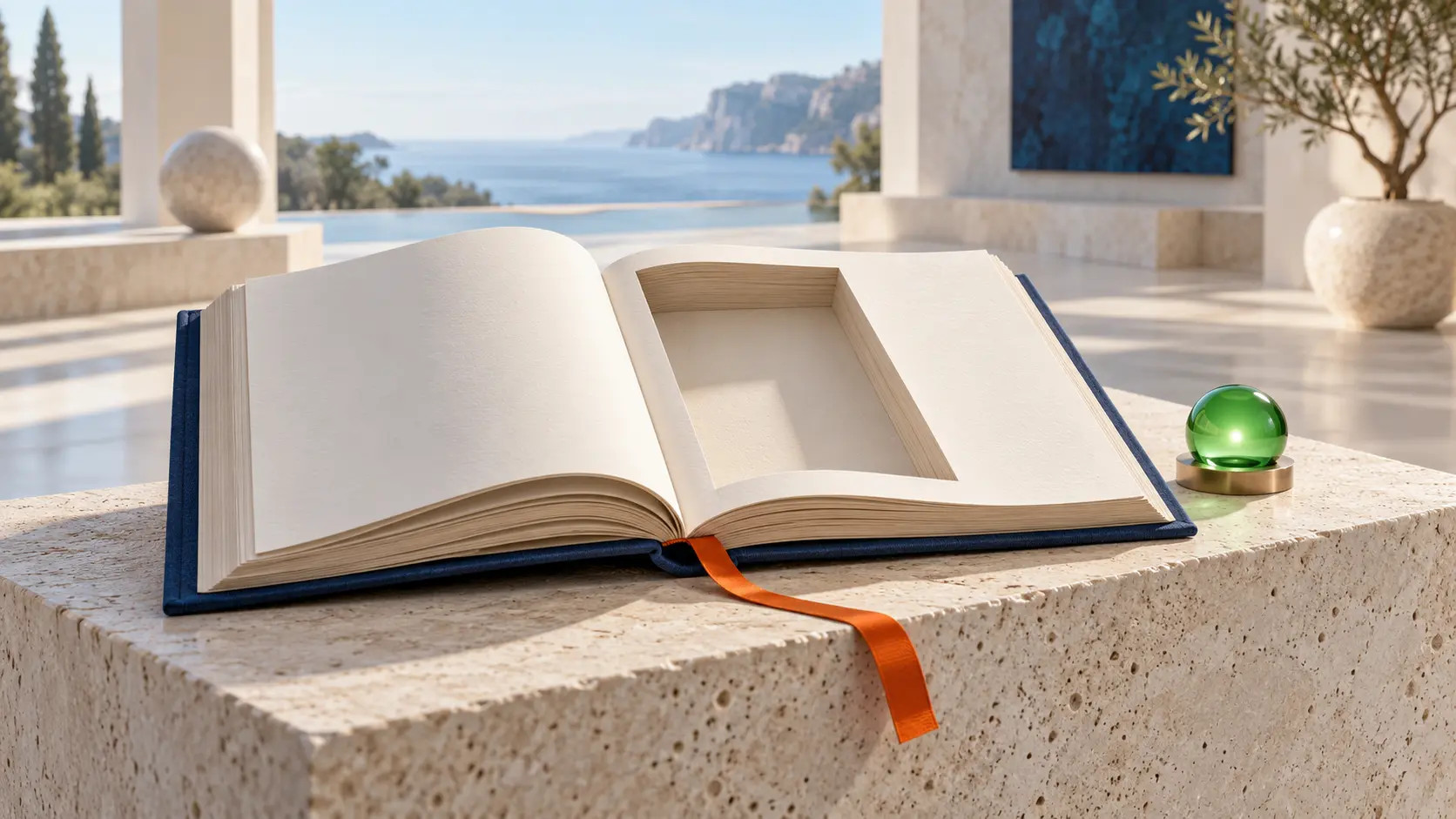 An open book with a missing page and a green indicator showing a successful response