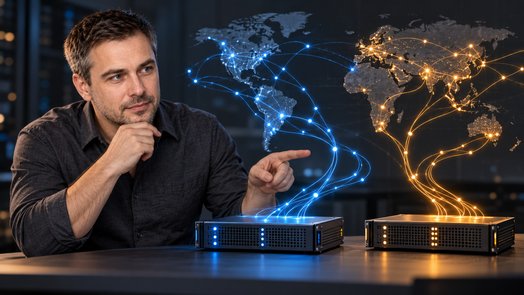 Михаил сравнивает два независимых маршрута к DNS-серверам на схеме сети