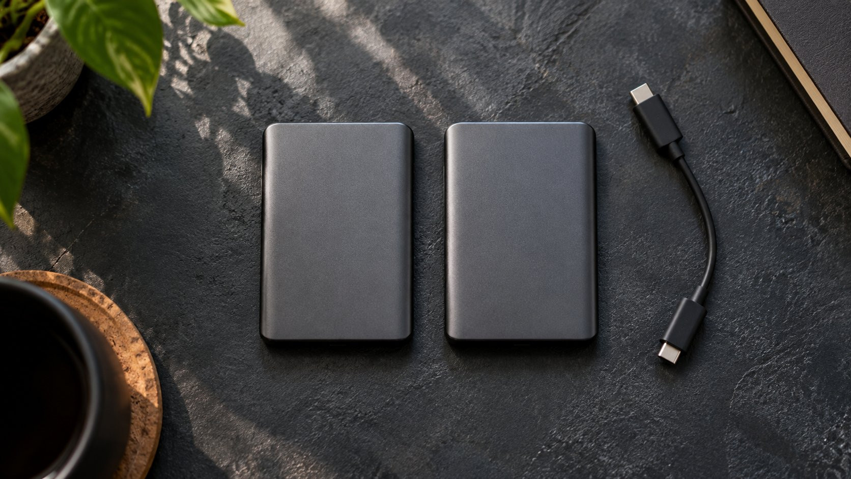 Two identical external drives for comparing file copies