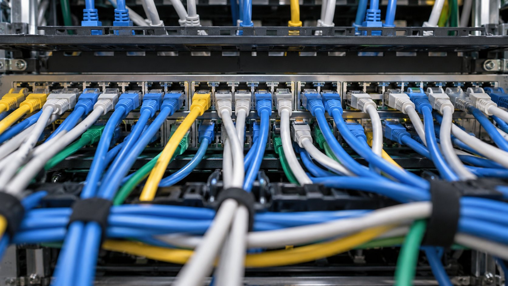 Patch panel with numerous network connections