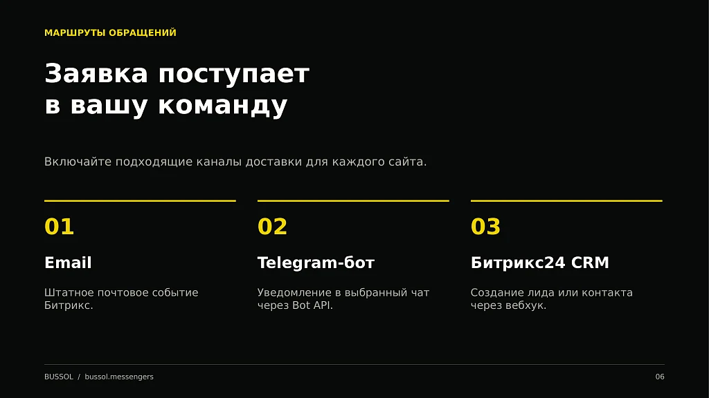 Bussol: Мессенджеры и заявки — всё в одной кнопке — 6