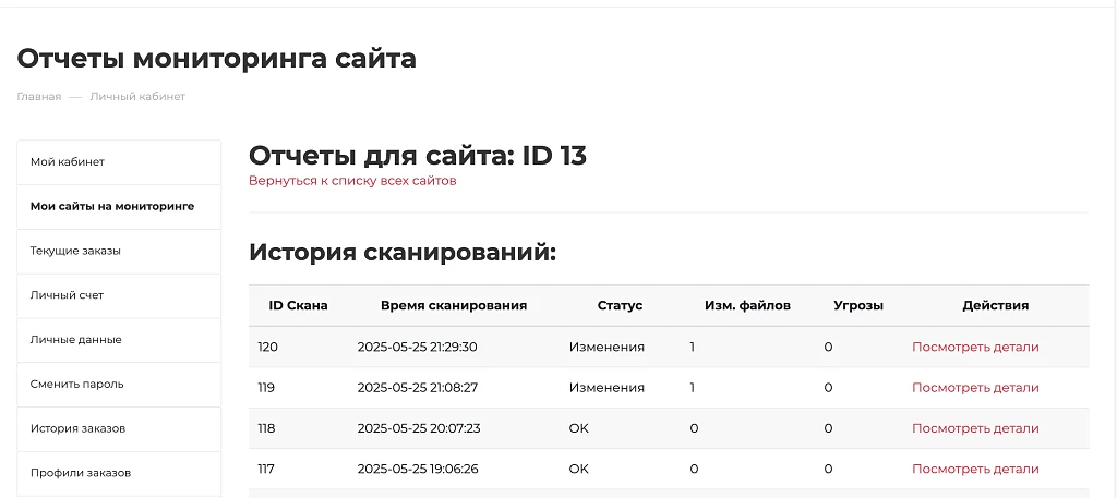 SiteGuardPro: Website security monitoring with reports in Telegram and E-mail. — 4