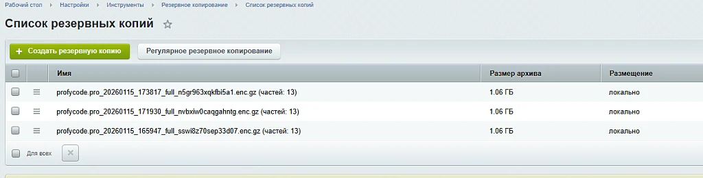 Резервное копирование в Облако Beeline — 2