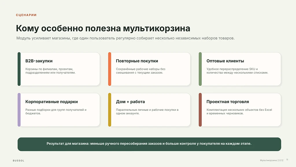BUSSOL: Мультикорзина — несколько корзин для интернет-магазина — 12