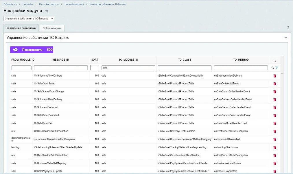 Event Management in 1C-Bitrix — 4
