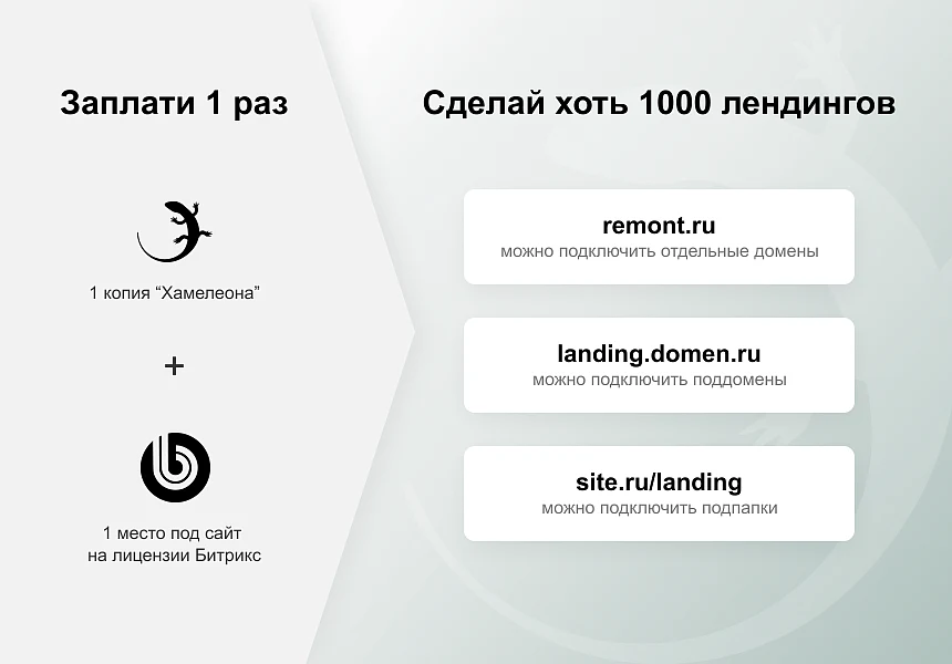 ХАМЕЛЕОН — 999 в 1. Безлимитный конструктор лендингов с корзиной и функциями для «автоворонок» — 4