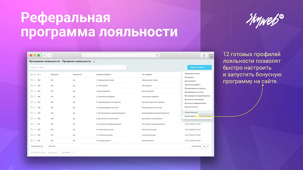 5в1: Программа лояльности, реферальная система, кэшбэк сервис, оплата бонусами и вывод баллов — 3