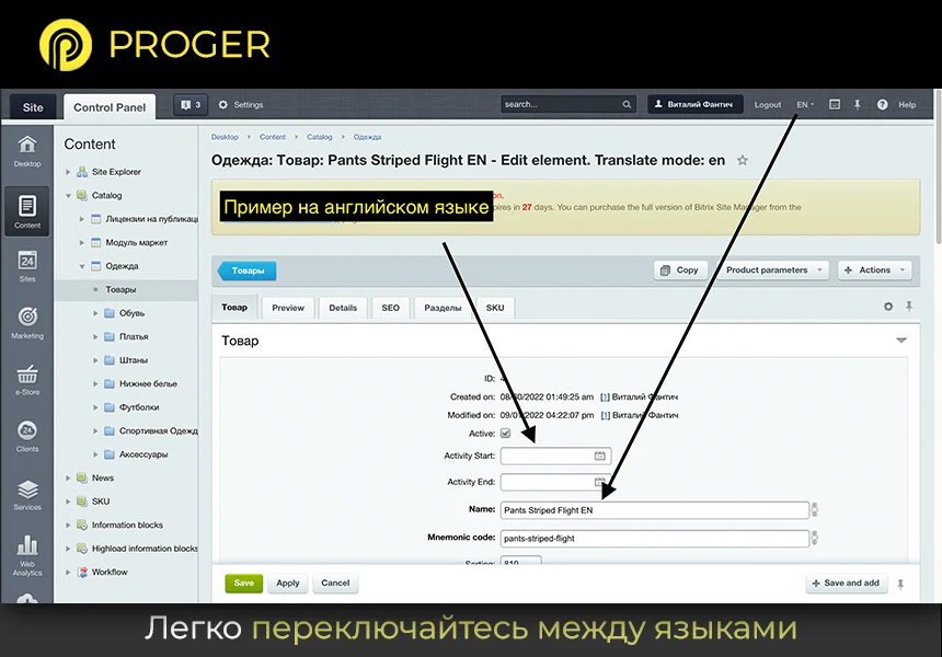 Bitrix Multilingualism: Site InfoBlocks in Different Languages. (Translator, Multilingualism) — 6