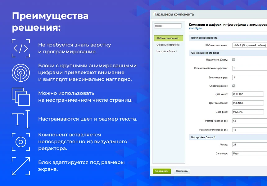 Компания в цифрах: инфографика с анимированными числами — 2