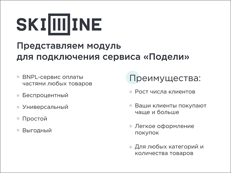 Skillline | BNPL-модуль для интеграции сервиса "Подели" — 1
