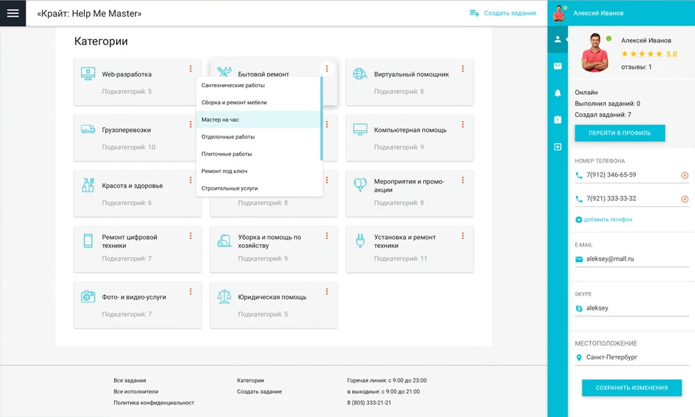 ОТРАСЛЕВОЙ СЕРВИС ПОИСКА ИСПОЛНИТЕЛЕЙ И СПЕЦИАЛИСТОВ, БИРЖА ФРИЛАНСА, ПОРТАЛ УСЛУГ «HELPMEMASTER» — 3