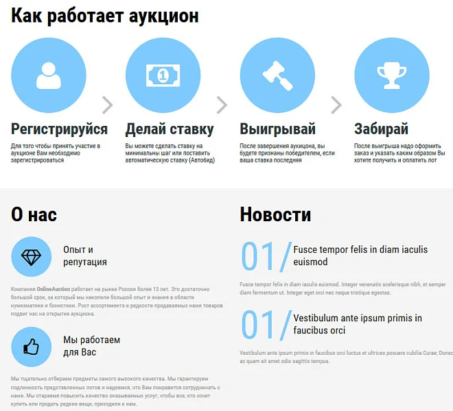 Ready-made solution: Internet Auction — 2