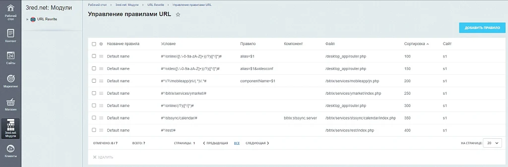 URL Rewrite Контроллер — 3
