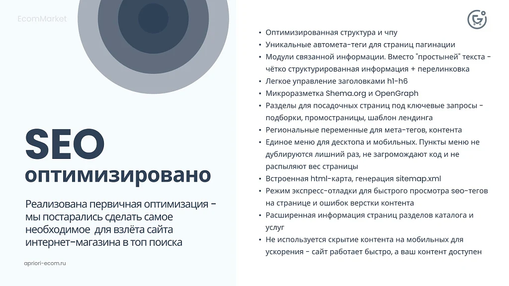 Apriori.EcomMarket: Online store with a settings builder and extended marketing functionality — 23