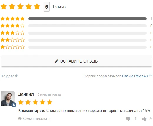 Review system for online stores - Cackle Reviews — 1
