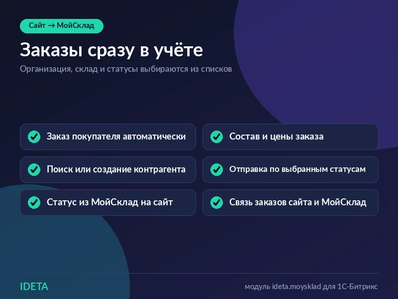 IDETA: Интеграция с МойСклад — 3