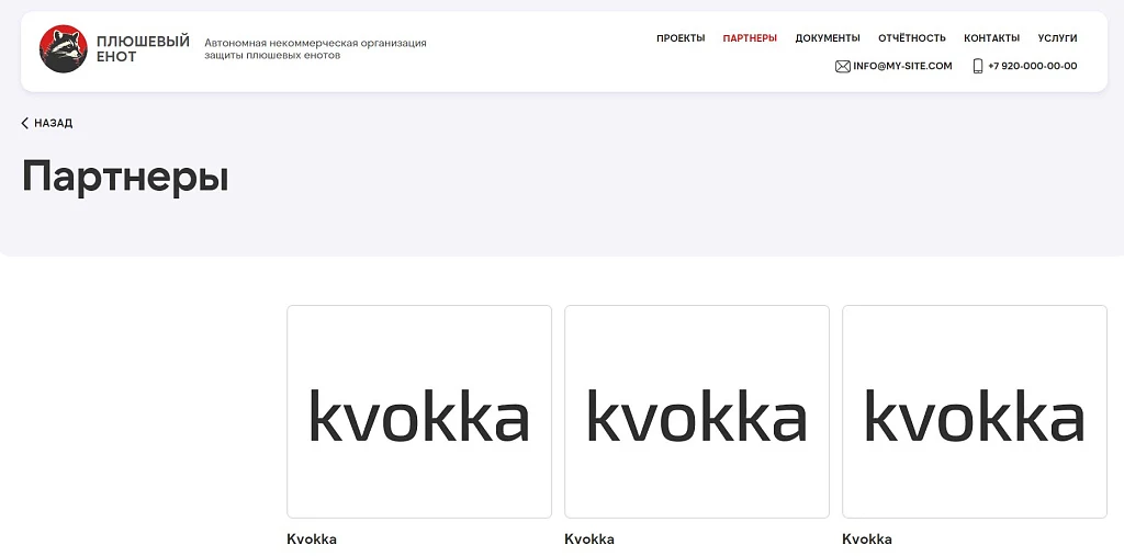kvokka: Website for a non-profit organization and charity foundation — 6