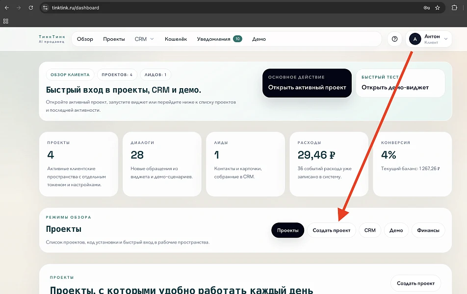 ТинкТинк — ИИ-чат продавец для сайта — 3