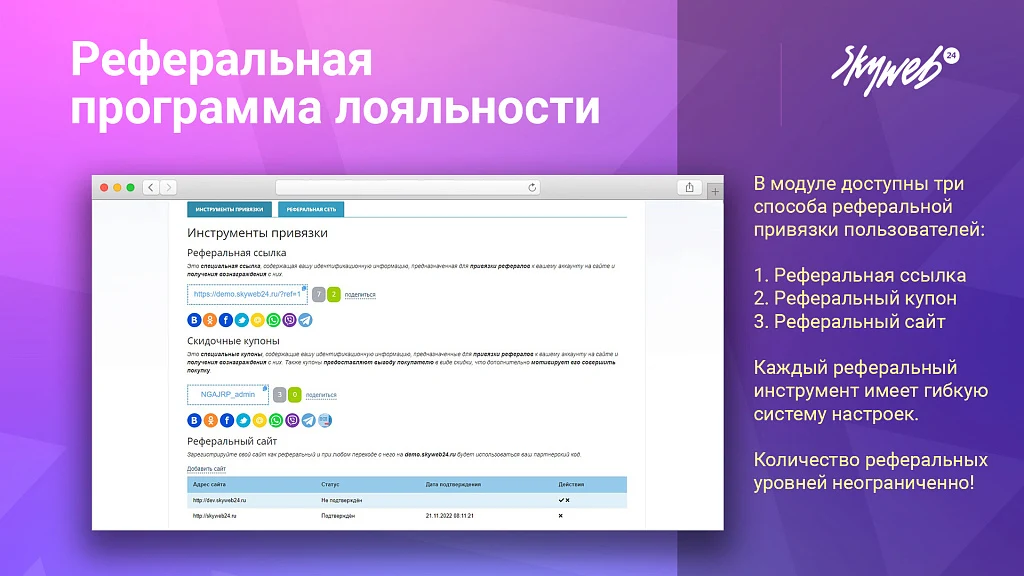 5в1: Программа лояльности, реферальная система, кэшбэк сервис, оплата бонусами и вывод баллов — 5