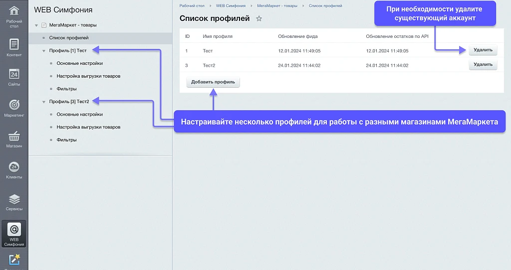 WBS24: Интеграция с МегаМаркет - фид обновления товара и цен, остатки по API 2.0 — 1