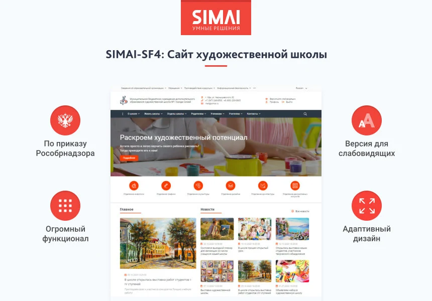 SIMAI-SF4: Art School Website – Adaptive with a Version for Visually Impaired — 1