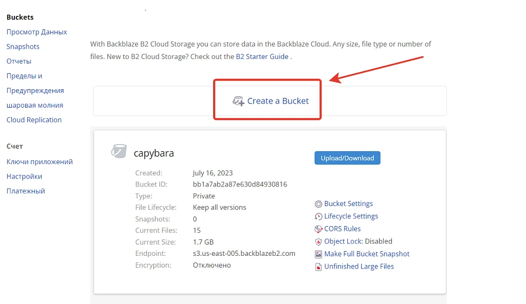 Хранение резервных копий в облаке Backblaze — 3