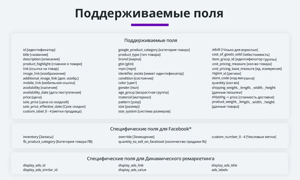 Export products to Google Merchant, Facebook*, Instagram* (catalog export, auto-updating feed) — 5