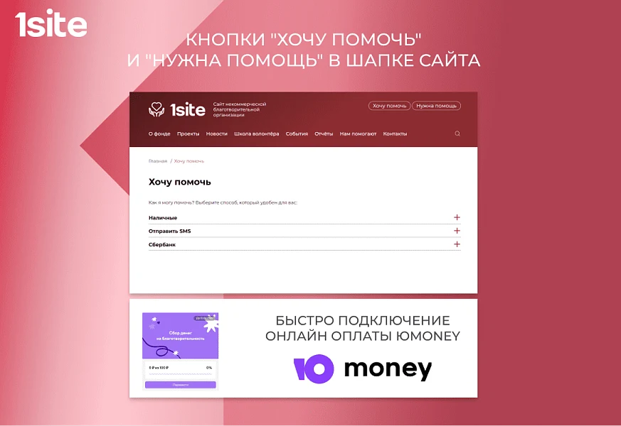1Site.NKO - Сайт некоммерческой организации, благотворительного фонда — 3