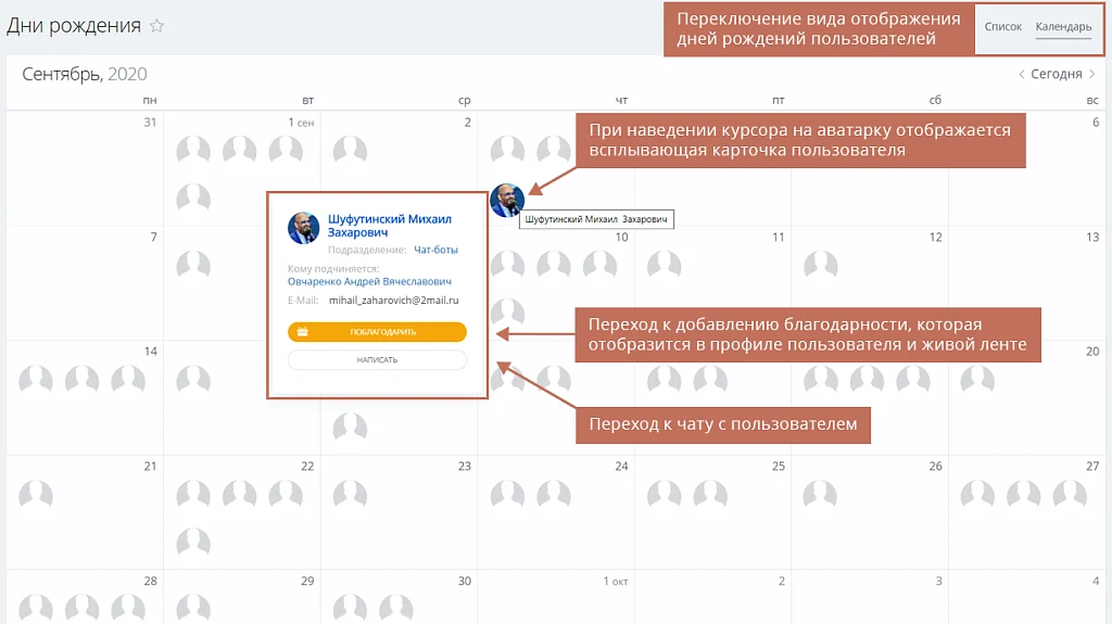 Geo: Дни рождения сотрудников — 1