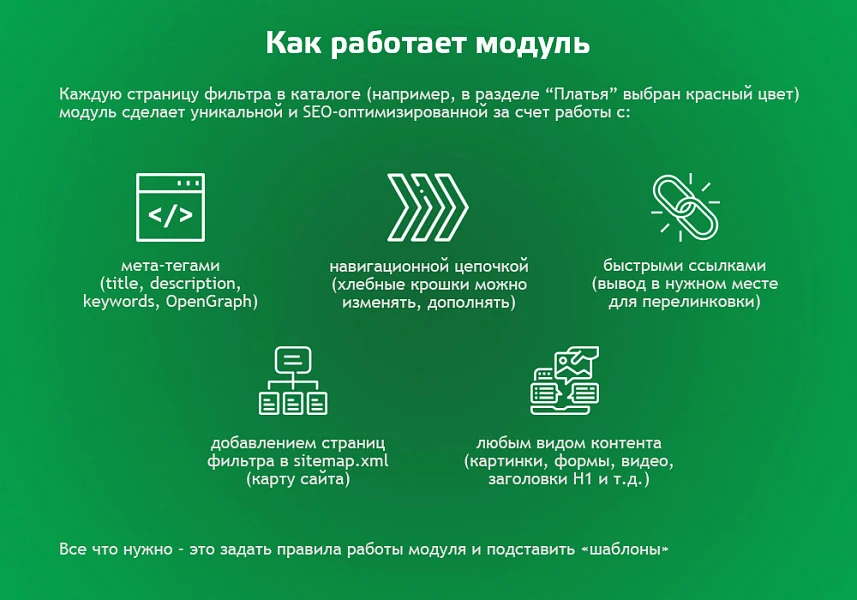 Автогенератор SEO умного фильтра: мета, sitemap, хлебные крошки и перелинковка — 2
