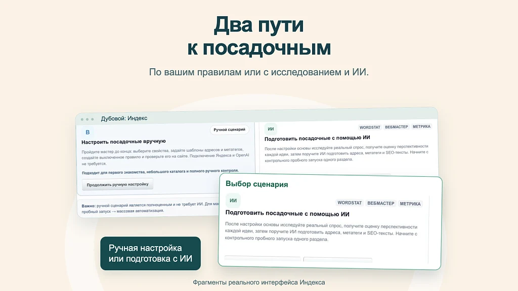 Дубовой: Индекс - СЕО автоматизация товарного каталога на базе ИИ — 6