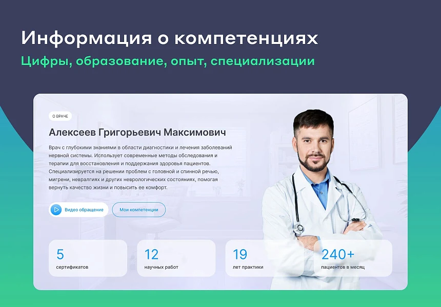 Персональный сайт врача — 5