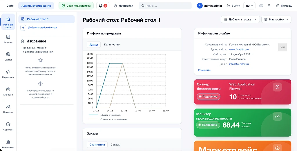 Современная тема для административной панели — 1