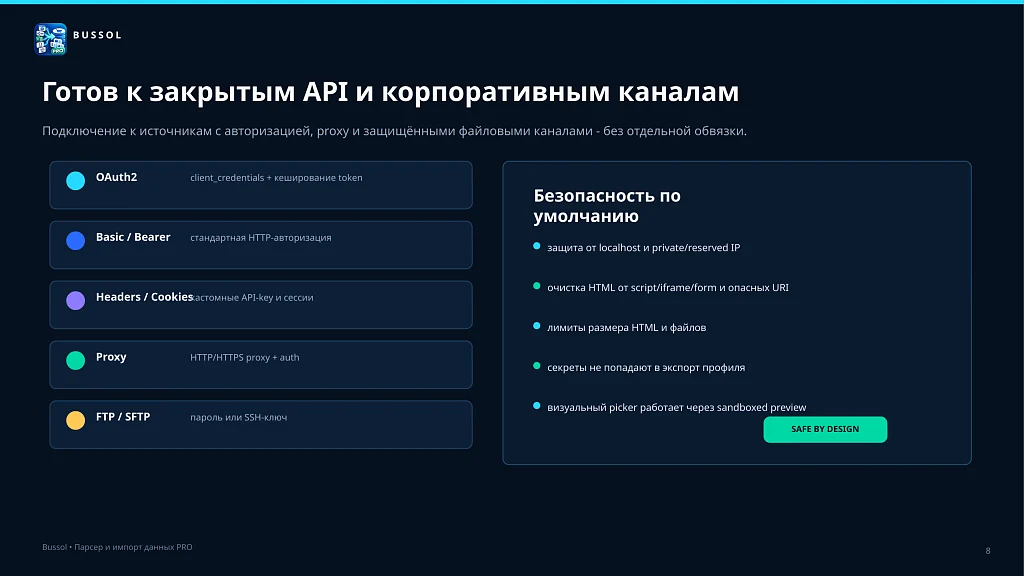 Bussol: Парсер и импорт данных PRO: сайты, REST API, Excel, JSON, XML, товары, цены и остатки — 8