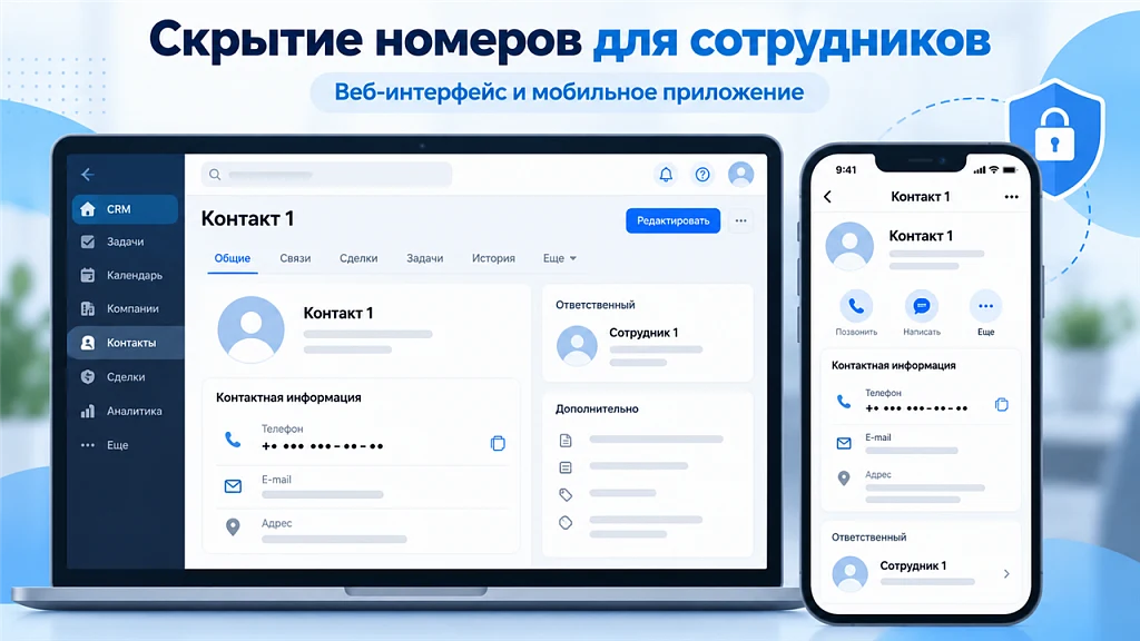 Скрытие номеров для сотрудников: веб и мобильное приложение — 1