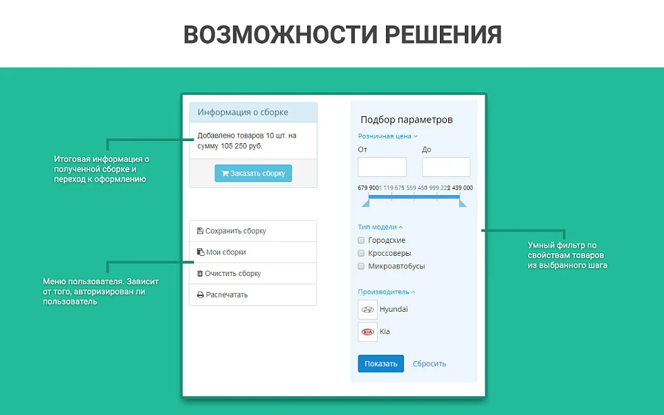 Конфигуратор платформ, товаров и услуг, комплектов: ПК, серверы. Пошаговая и одностраничная сборка — 3