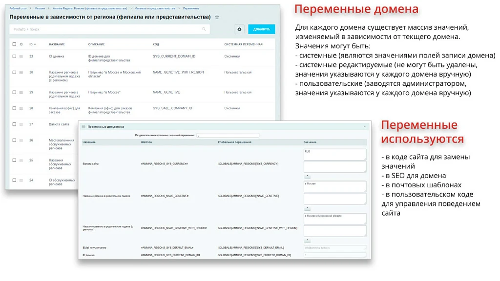 Ammina. Регионы (филиалы и представительства). Мультирегиональность на доменах и URL адресах — 8
