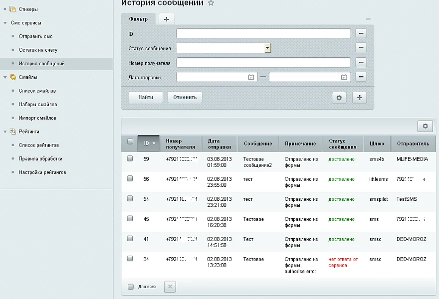 SMS services + Viber, 33 gateways — 1