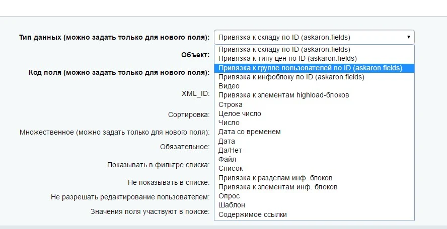 Дополнительные пользовательские поля. Аскарон — 1
