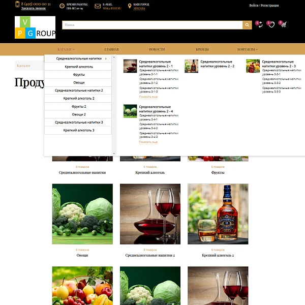 Pvgroup.Food - Online store for alcoholic beverages and food products. Starting from Start, constructor #60137 — 5