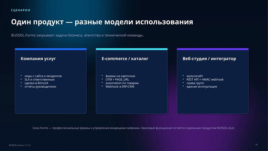 BUSSOL: Формы, CRM и автоматизация заявок — 10
