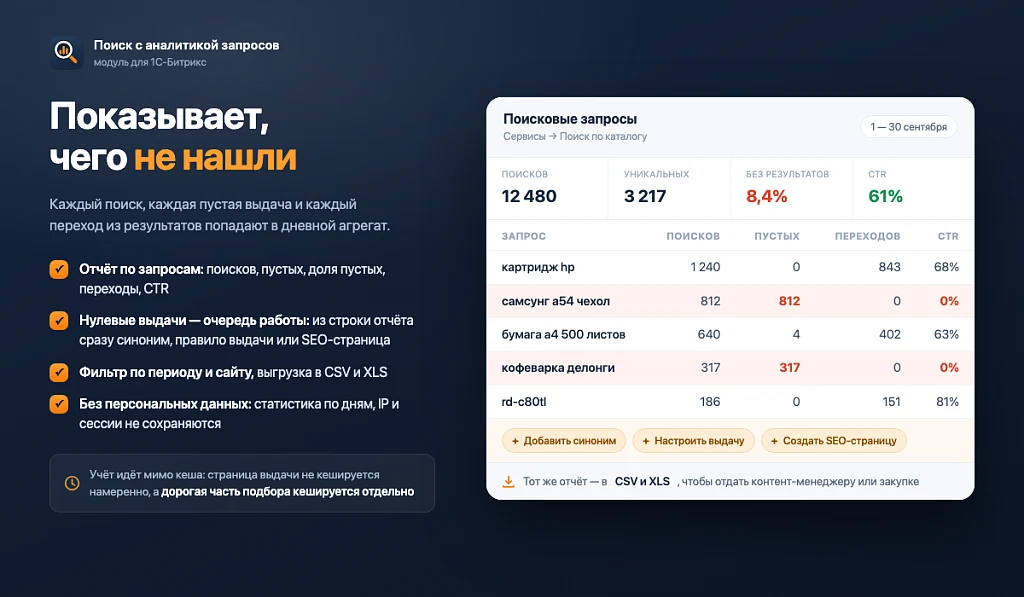 Поиск по каталогу с аналитикой запросов — 2